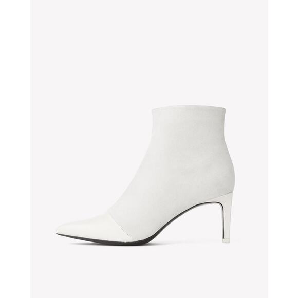Rag & Bone Beha White Suede Leather Stiletto Ankle Boot Size 11 (41) - Picture 1 of 16